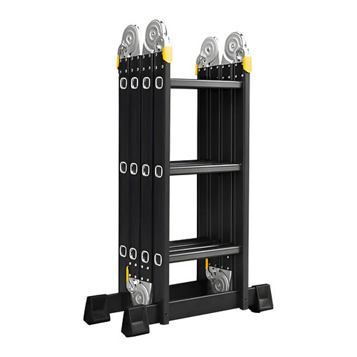 Escalera Multiposiciones 12 Peldaños Aluminio Negra DSF-3338