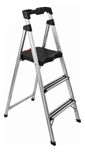 Escalera Aluminio 2 Peldaños Plataforma Plástica 150Kg Uduke HT3172